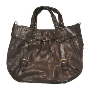 BCBG Genuine Leather Brown Tote Bag 14in wide 19in long